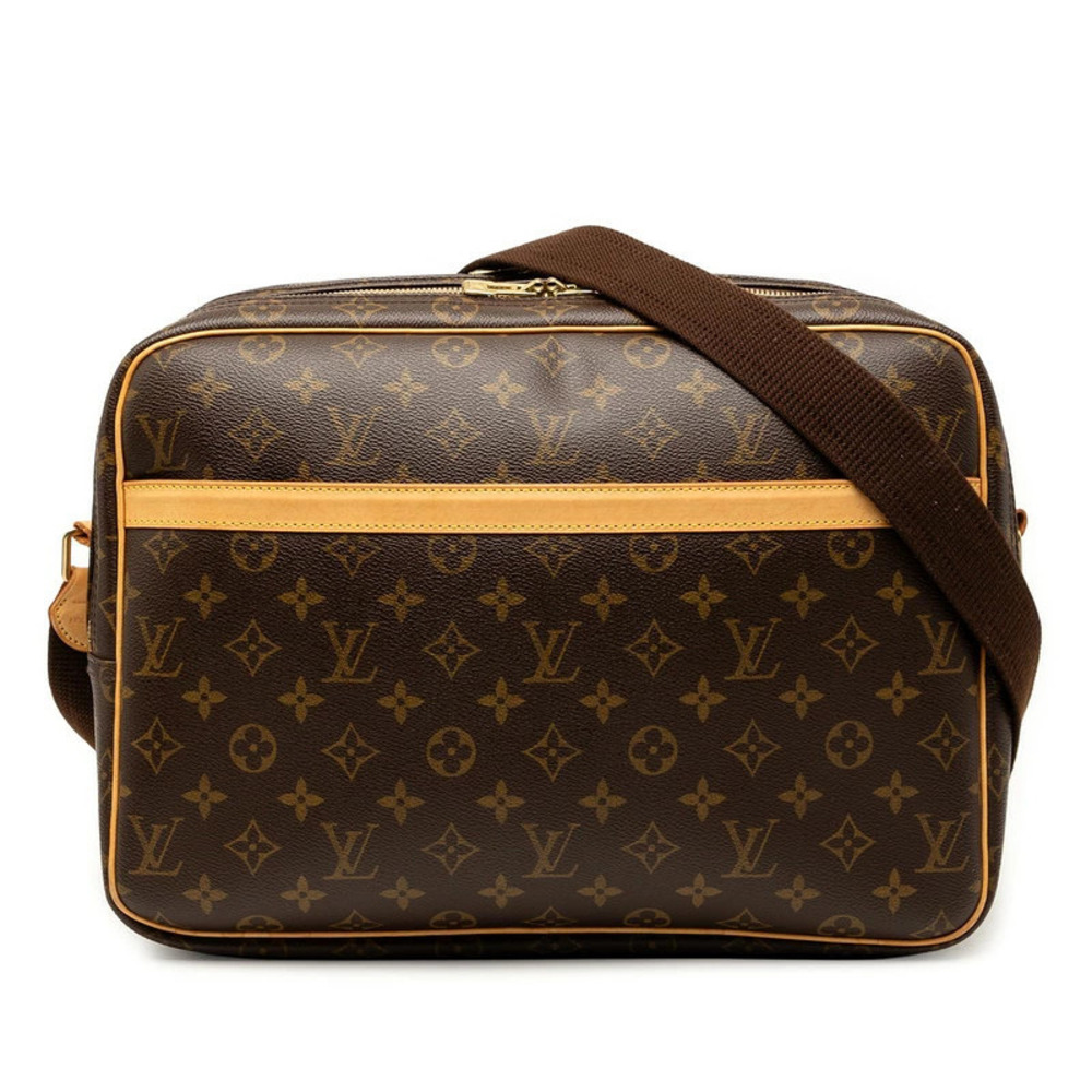 Louis Vuitton Monogram Reporter Crossbody Bag Brown Leather